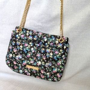 Betsey Johnson Black Multicolor Studded Crossbody Bag